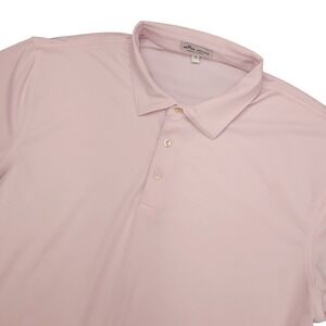 Peter Millar Summer Comfort Polo Shirt‎ Pink Stripe Short Sleeve Mens XL